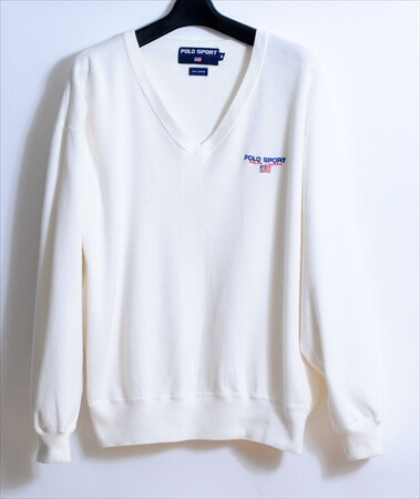 90年代 POLO SPORT ポロスポーツ スウェットシャツ sizeM ホワイト ラルフローレン Ralph Lauren 90's
