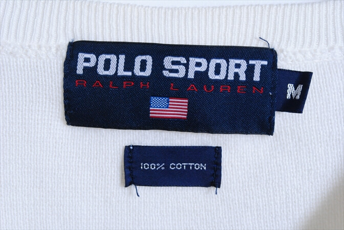 90年代 POLO SPORT ポロスポーツ スウェットシャツ sizeM ホワイト ラルフローレン Ralph Lauren 90's