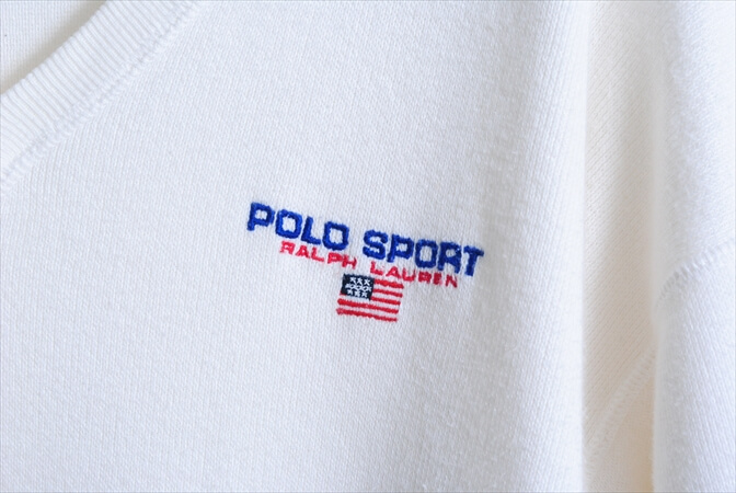 90年代 POLO SPORT ポロスポーツ スウェットシャツ sizeM ホワイト ラルフローレン Ralph Lauren 90's