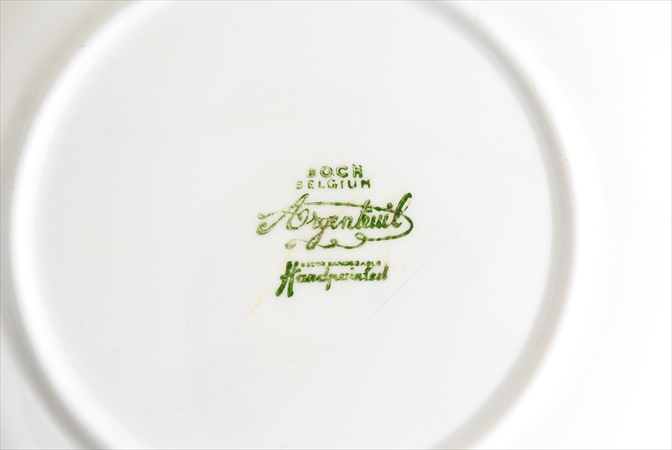 ベルギー製 BOCH ボッホ Argenteuil アルジャントゥイユ デザートプレート お皿 磁器 18.7cm プレート 陶器 アンティーク