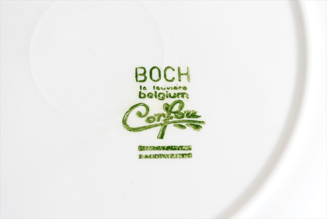 ベルギー製 BOCH ボッホ Corfou コルフ デザートプレート お皿 20.5cm サラダプレート 磁器 陶器 アンティーク
